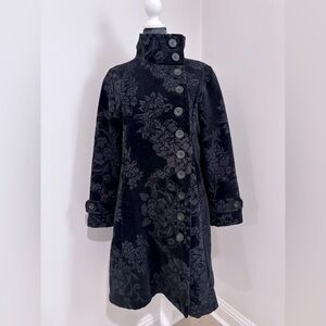 Desigual Charcoal Floral Trench Coat